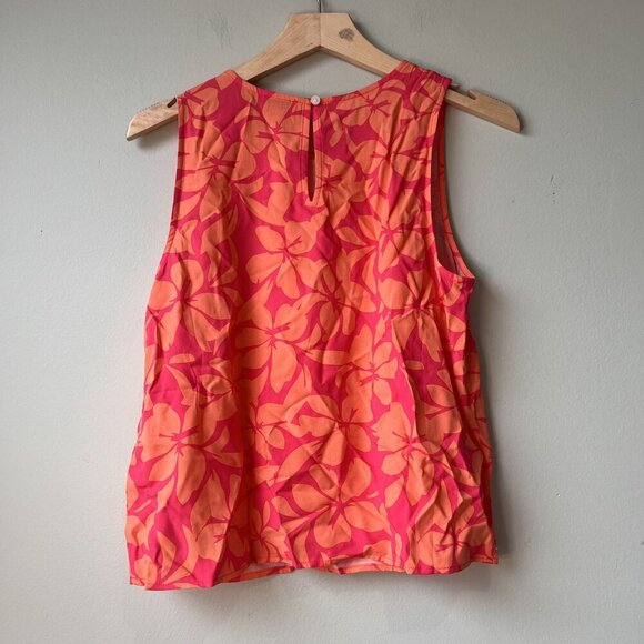 J.Crew Womens‎ Floral Sleeveless Top XS Pink & Orange - Picture 3 of 3